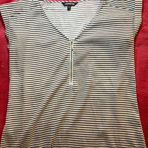 Black and white striped blouse